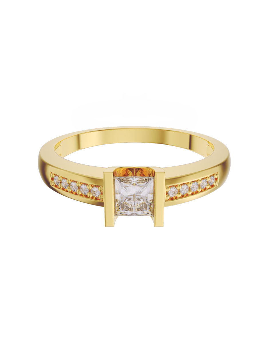 Anillo de compromiso de Oro de 14k con diamante 0.25 Ct