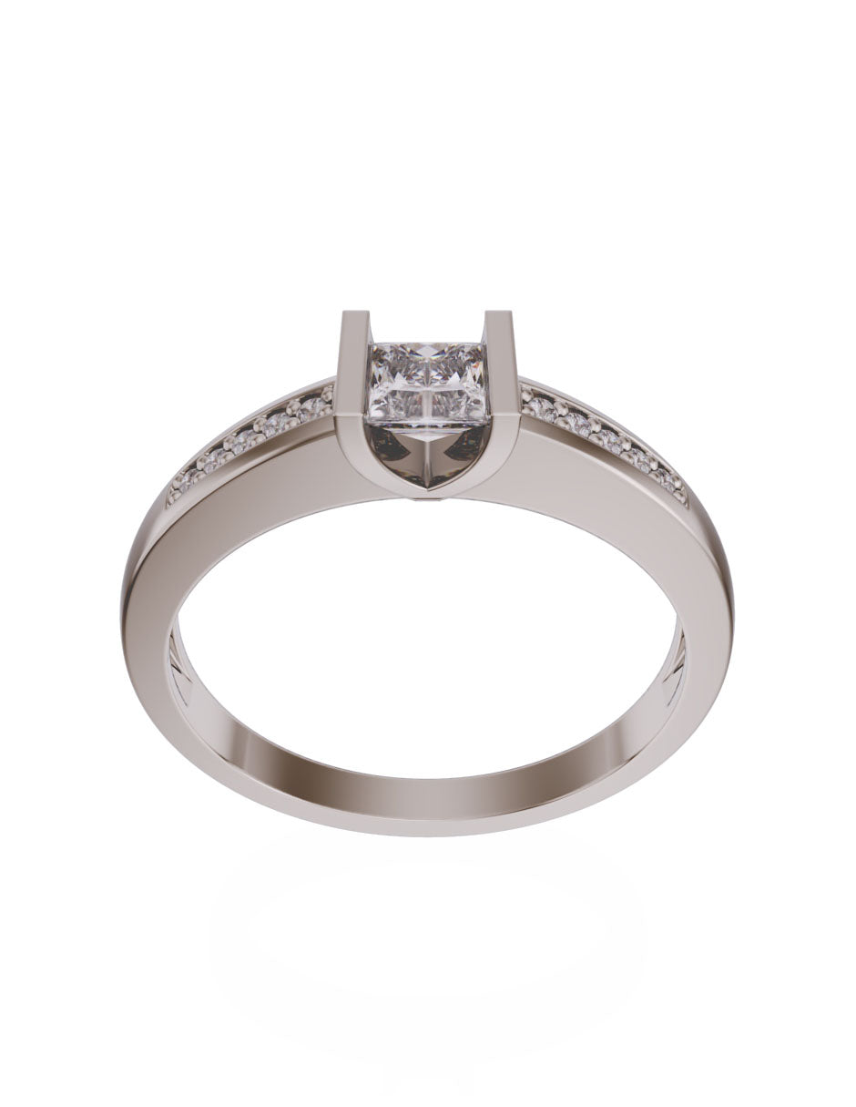 Anillo de compromiso de Oro de 14k con diamante 0.25 Ct