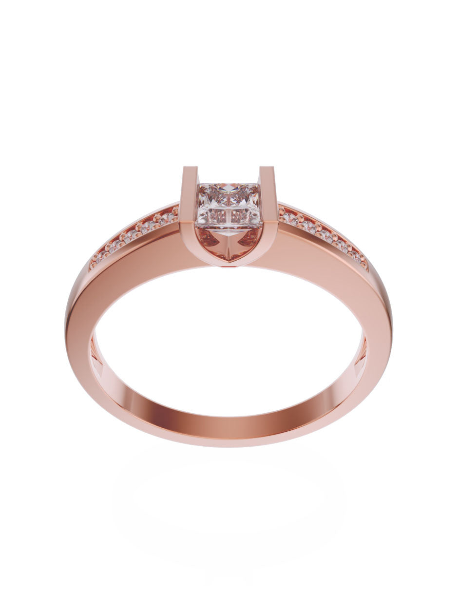 Anillo de compromiso de Oro de 14k con diamante 0.25 Ct