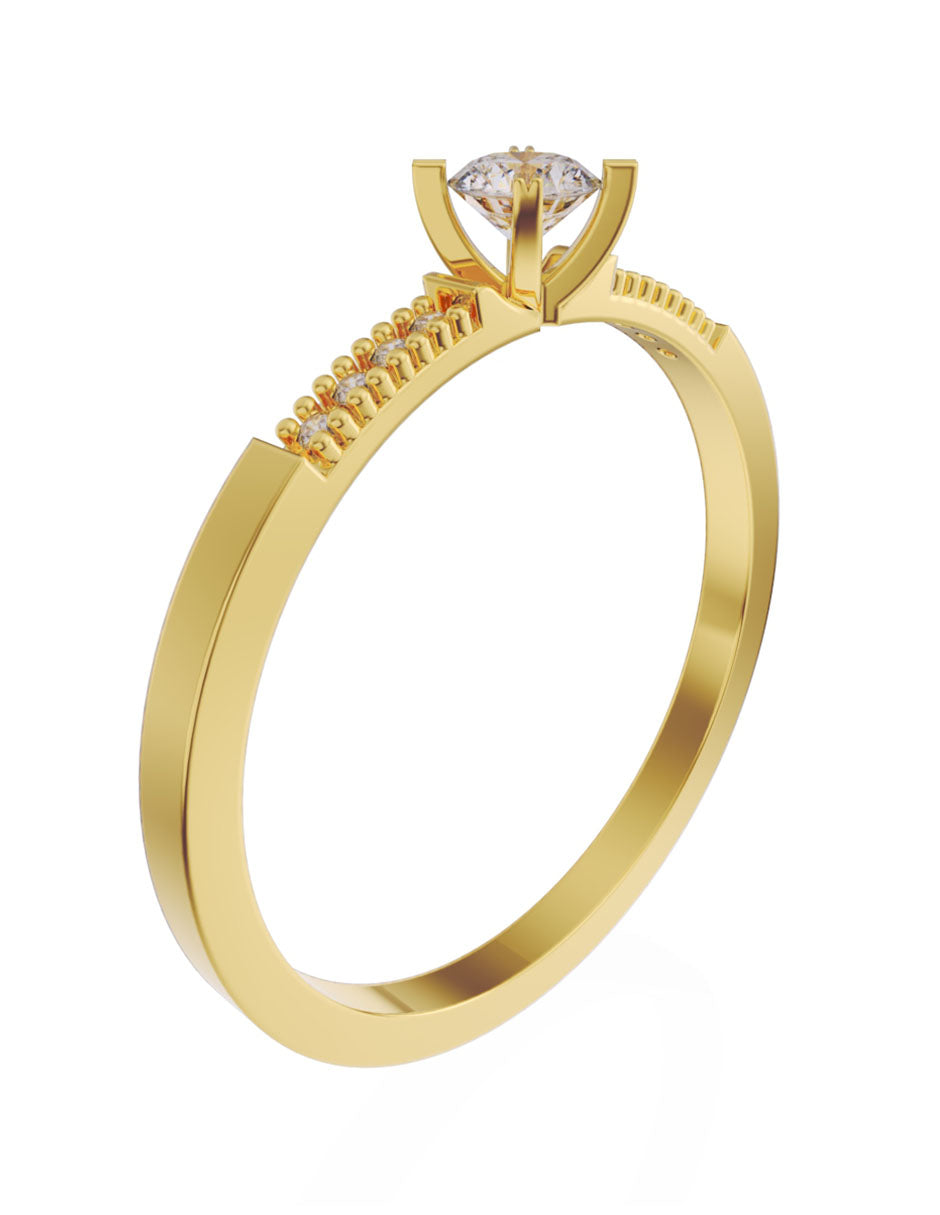 Anillo de compromiso de Oro de 14k con Diamante de 0.16 Ct