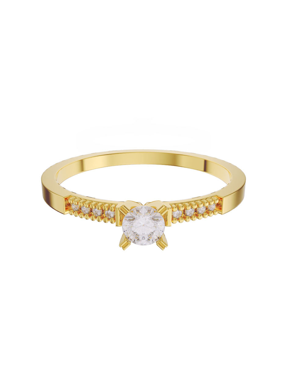 Anillo de compromiso de Oro de 14k con Diamante de 0.16 Ct