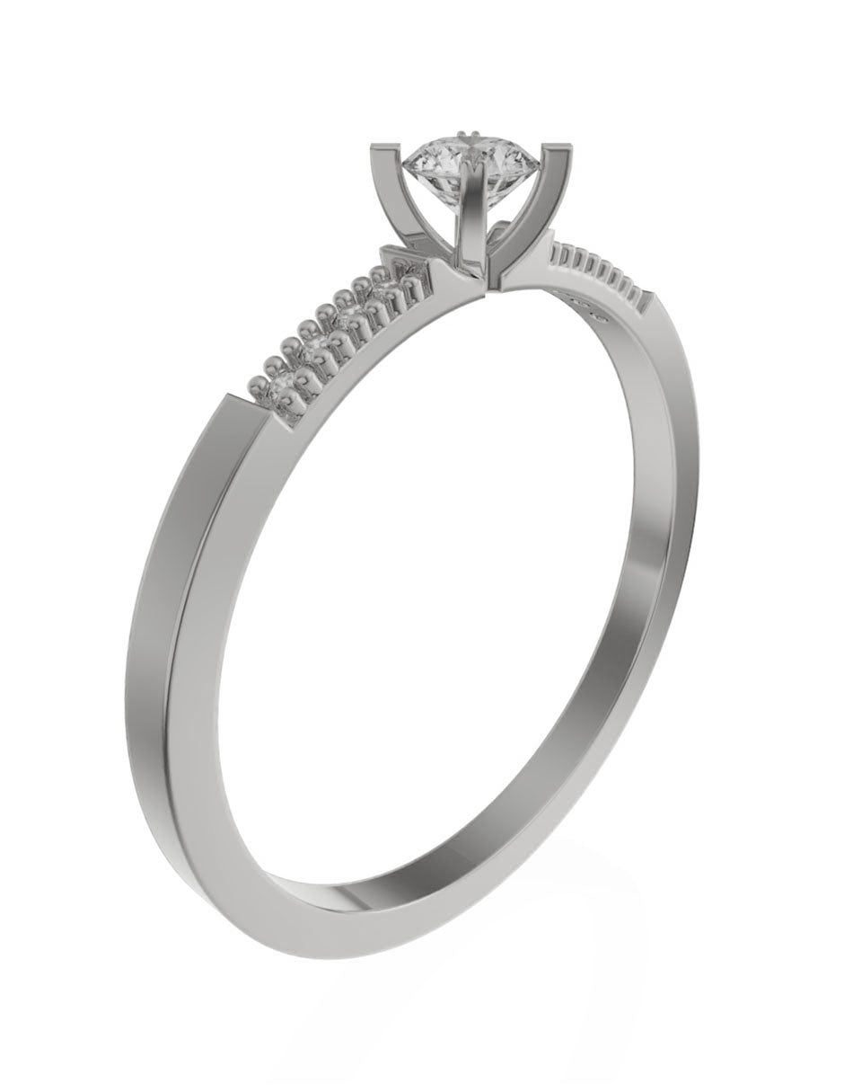 Anillo de compromiso de Oro de 14k con Diamante de 0.16 Ct