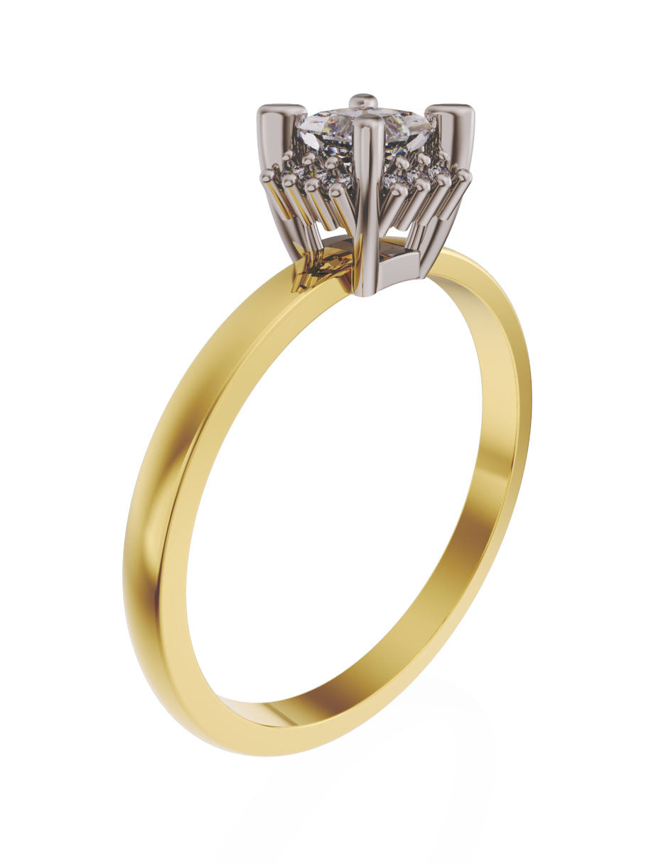 Anillo de compromiso de Oro de 14k con Diamante de 0.25 Ct