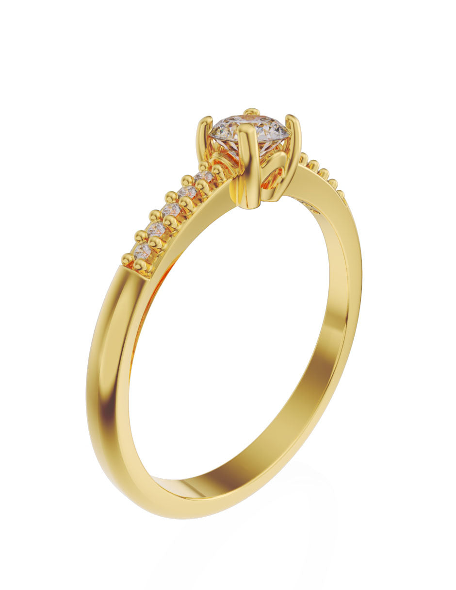 Anillo de compromiso de Oro de 14k con Diamante de 0.25 Ct 