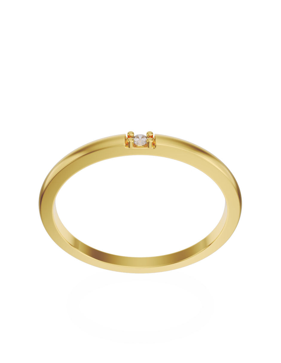 Anillo de compromiso de Oro de 14k con Diamante de 0.0125 Ct