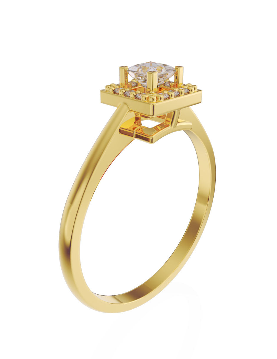 Anillo de compromiso de Oro de 14k con Diamante de 0.15 Ct 