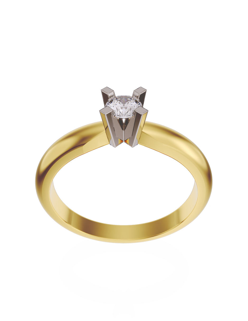 Anillo de compromiso de Oro de 14k con diamante de 0.16 Ct