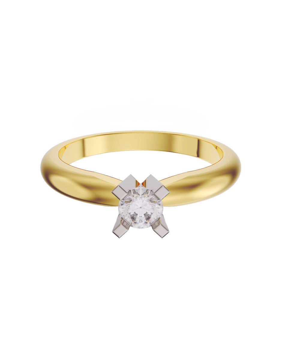 Anillo de compromiso de Oro de 14k con diamante de 0.16 Ct