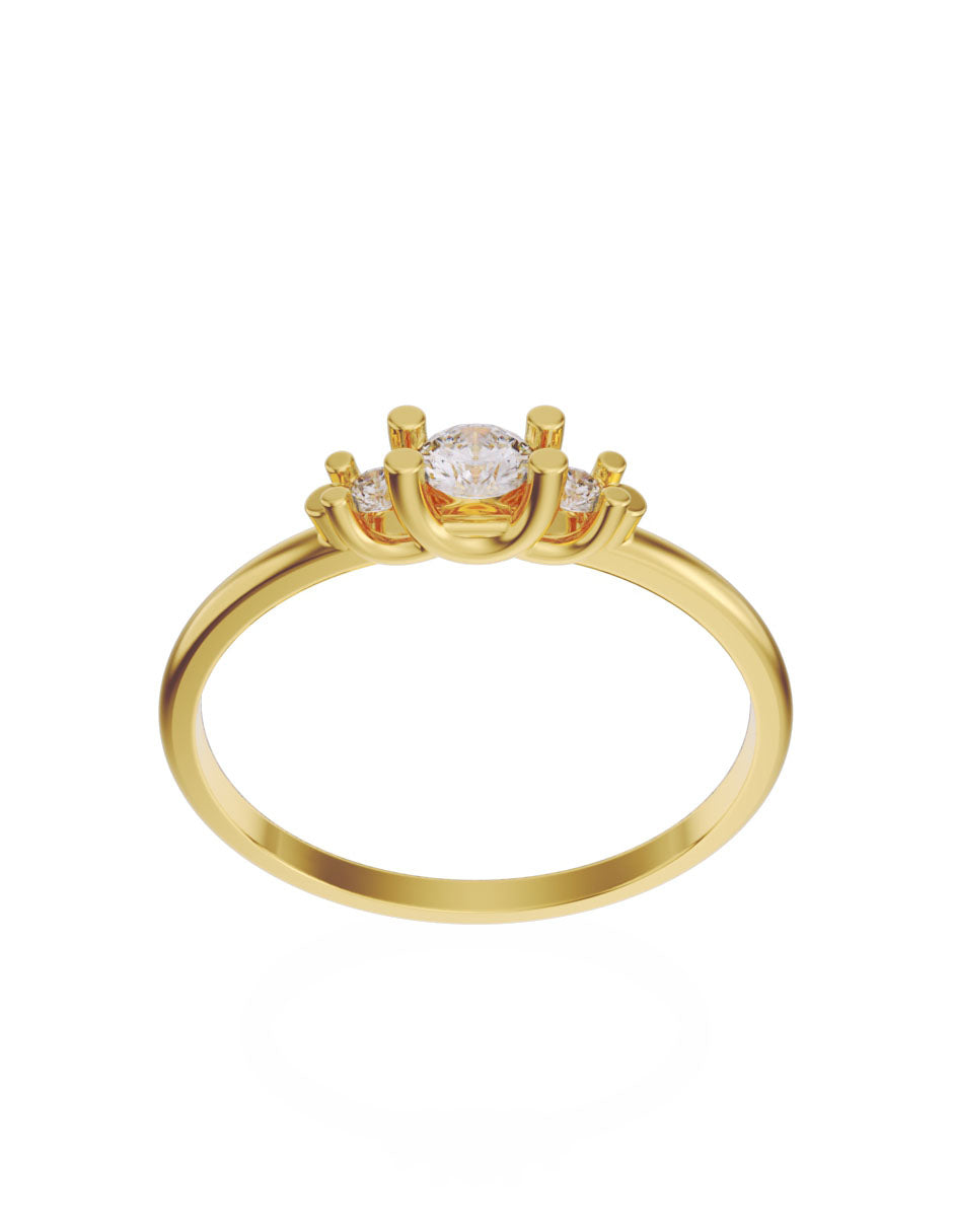 Anillo de compromiso de Oro de 14k con Diamante de 0.1 Ct