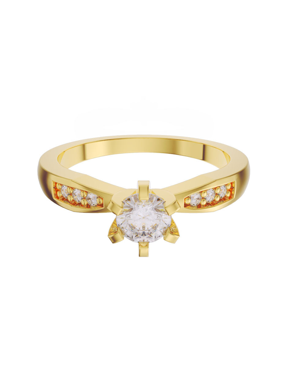 Anillo de compromiso de Oro de 14k con diamante de 0.15 Ct