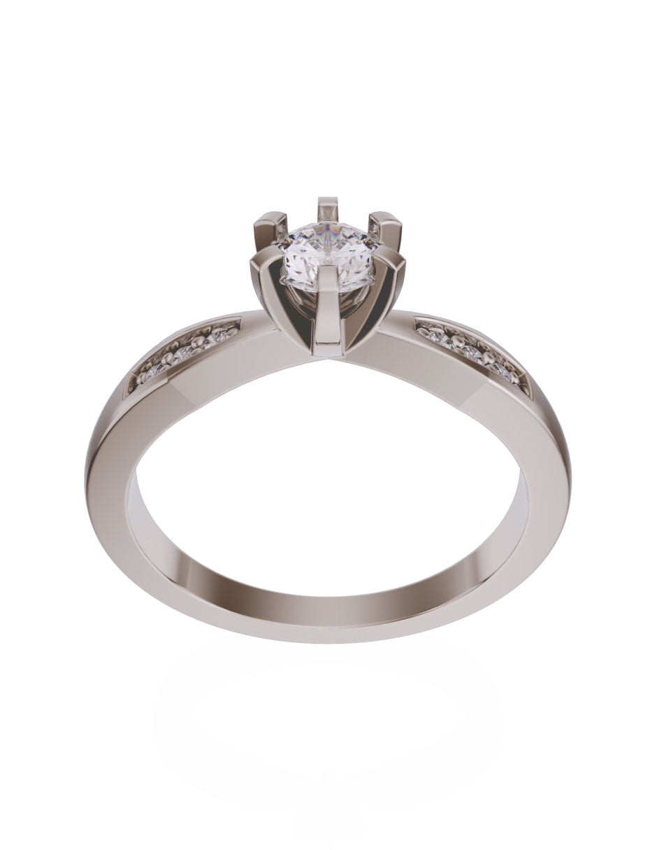 Anillo de compromiso de Oro de 14k con diamante de 0.15 Ct