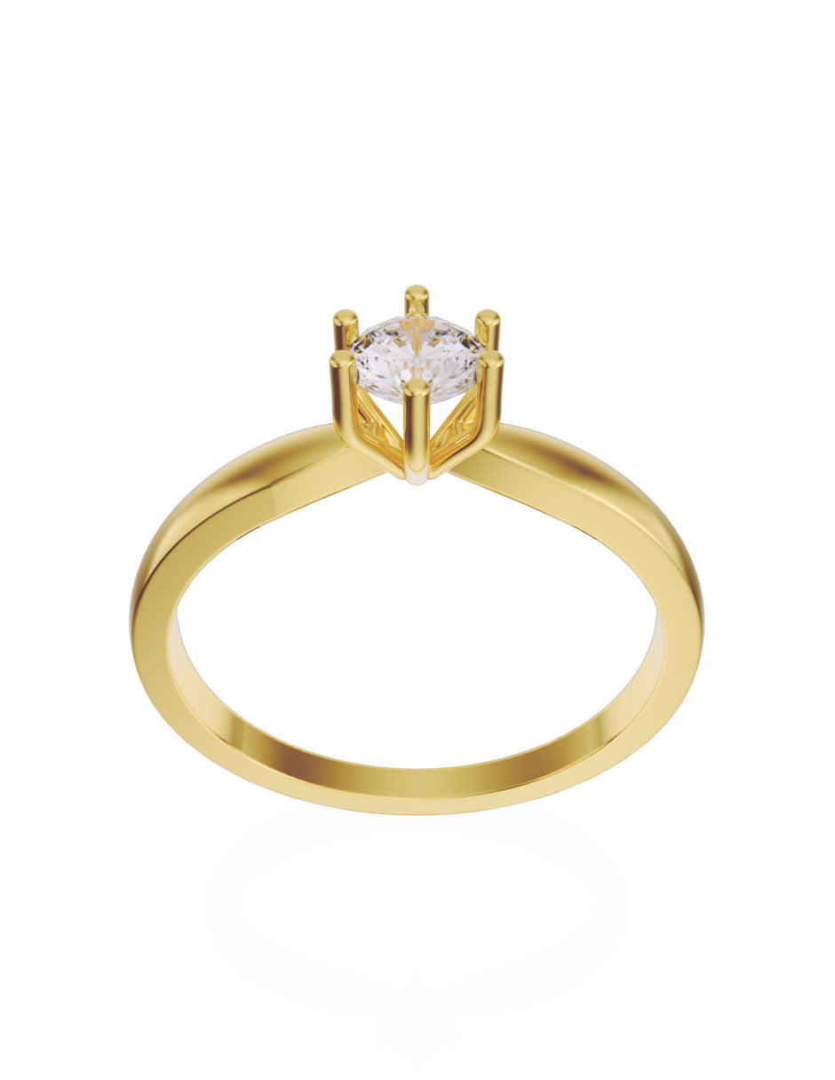 Anillo de compromiso de Oro de 14k con diamante de 0.25 Ct