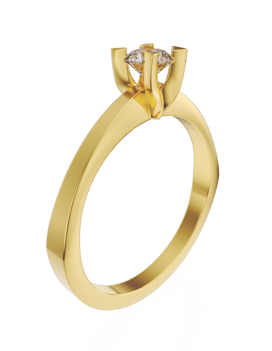 Anillo de compromiso de Oro de 14k con diamante de 0.25 Ct