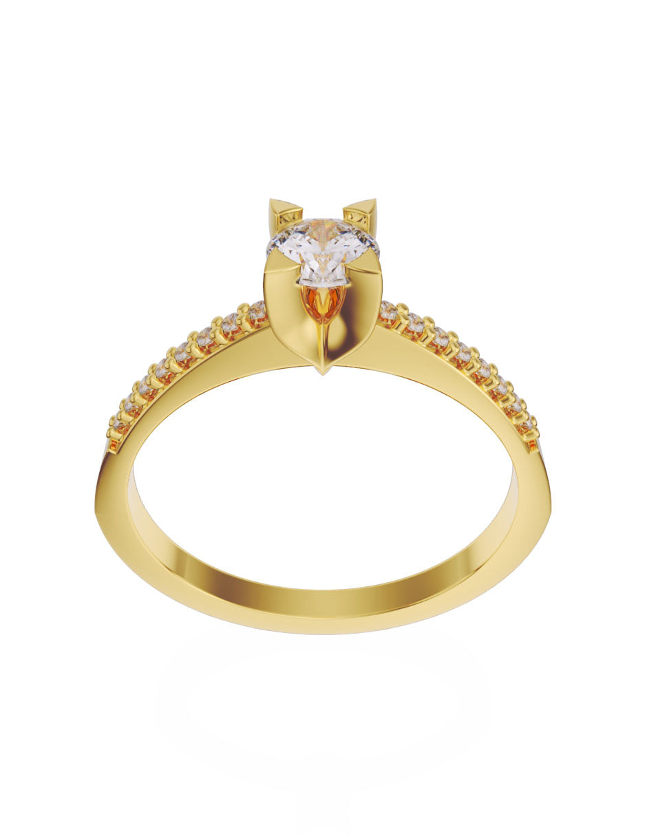 Anillo de compromiso de Oro de 14k con diamante de 0.25 Ct