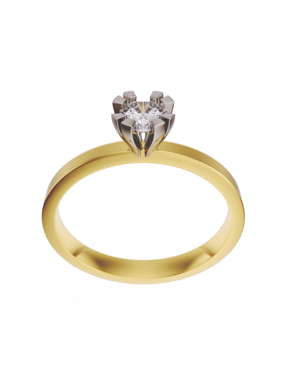 Anillo de compromiso de Oro de 14k con diamante de 0.25 Ct 