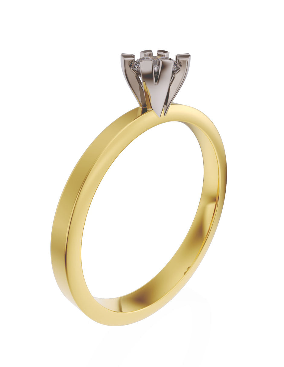 Anillo de compromiso de Oro de 14k con diamante de 0.25 Ct 