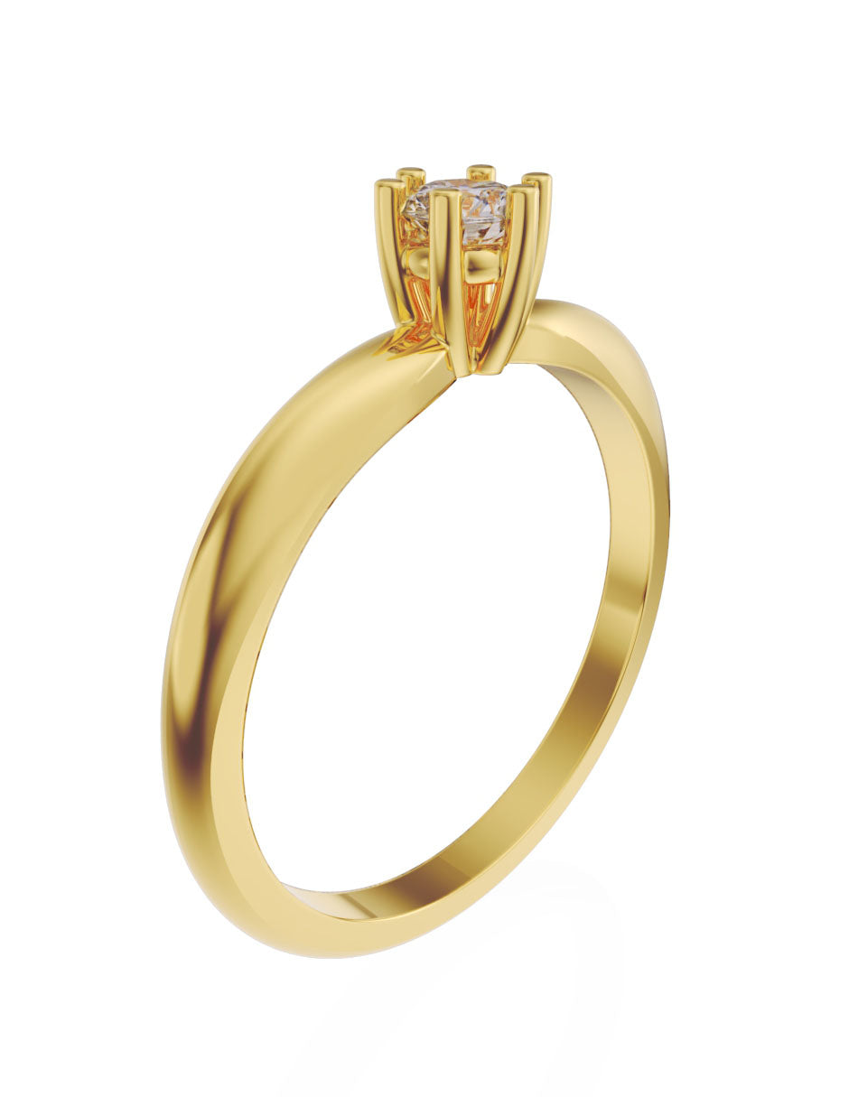 Anillo de compromiso de Oro de 14k con Diamante de 0.15 Ct