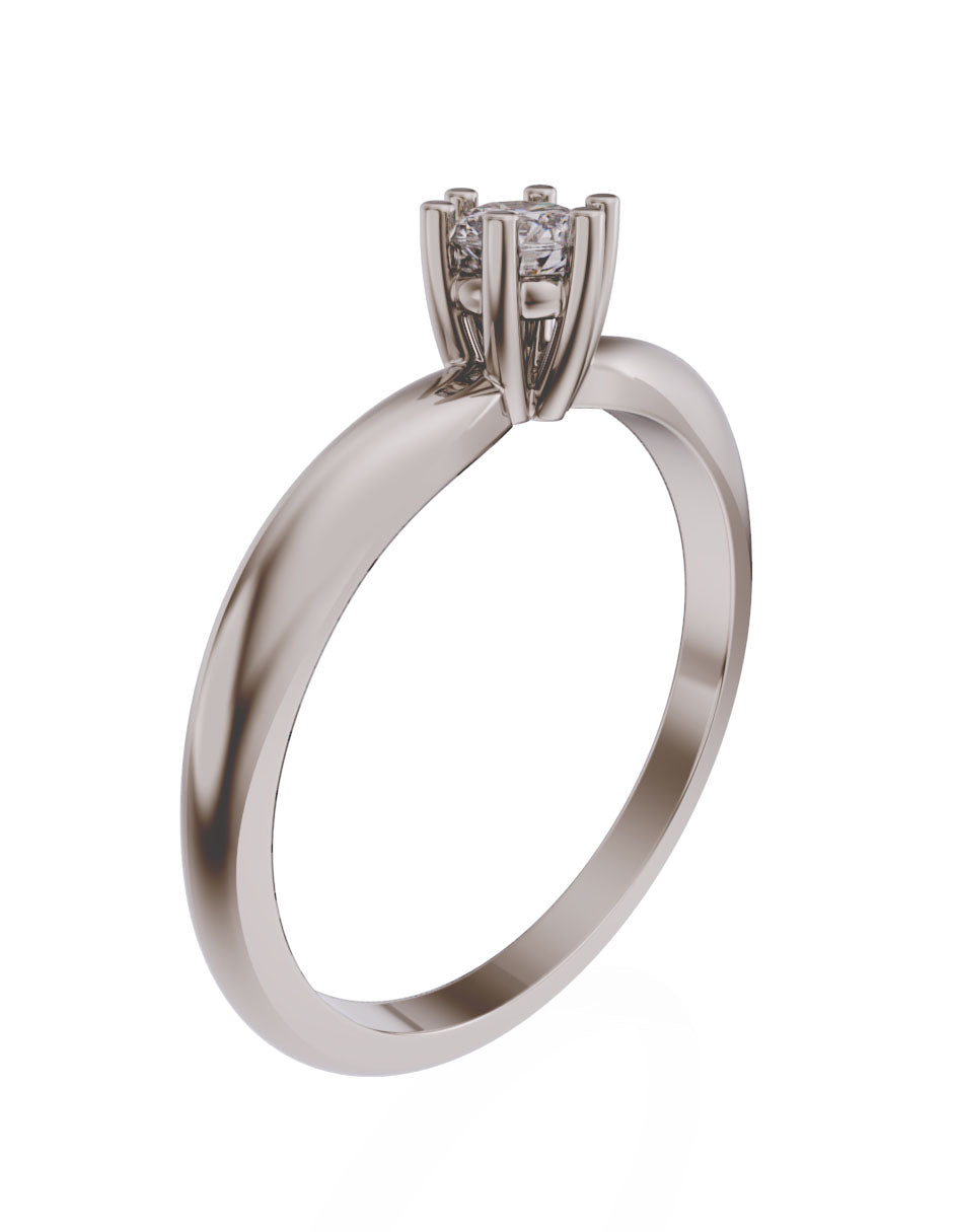 Anillo de compromiso de Oro de 14k con Diamante de 0.15 Ct