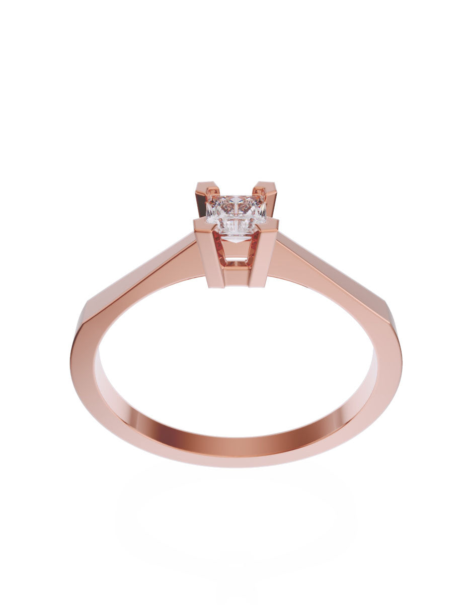 Anillo de compromiso de Oro de 14k con Diamante de 0.15 Ct