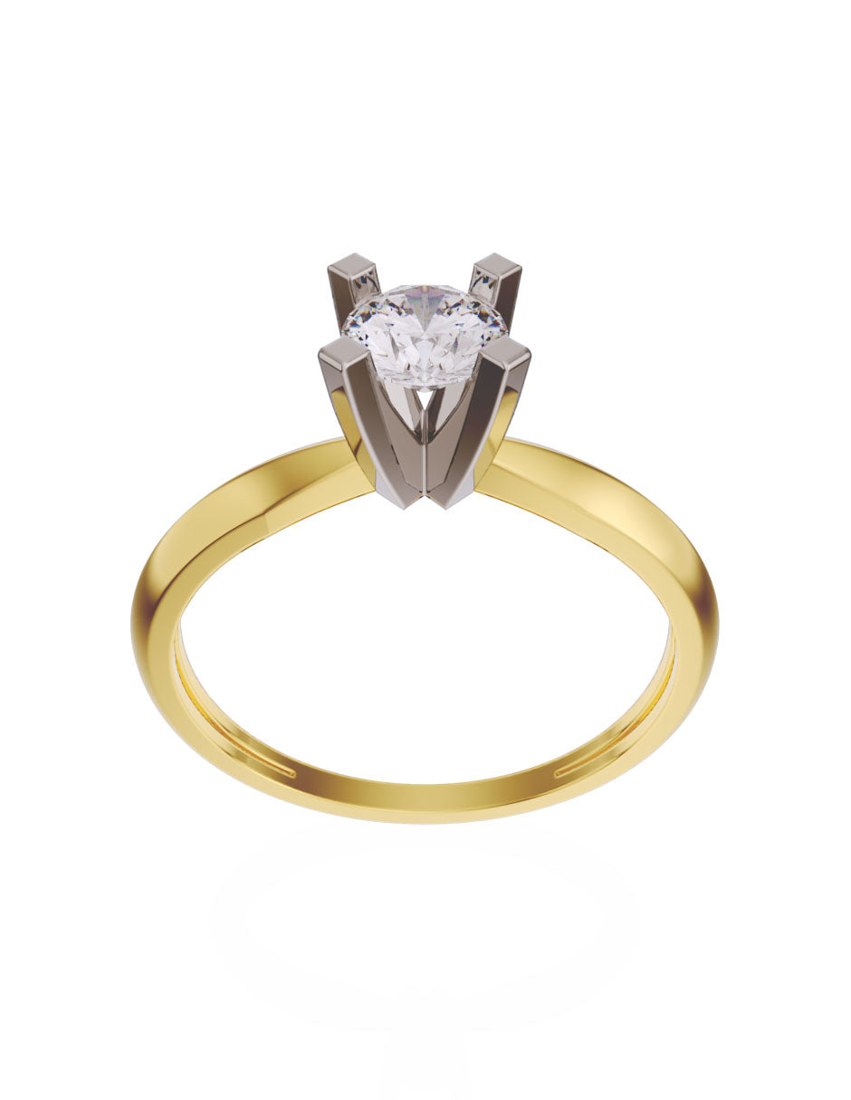 Anillo de compromiso de Oro de 14k con Diamante de 0.3 Ct