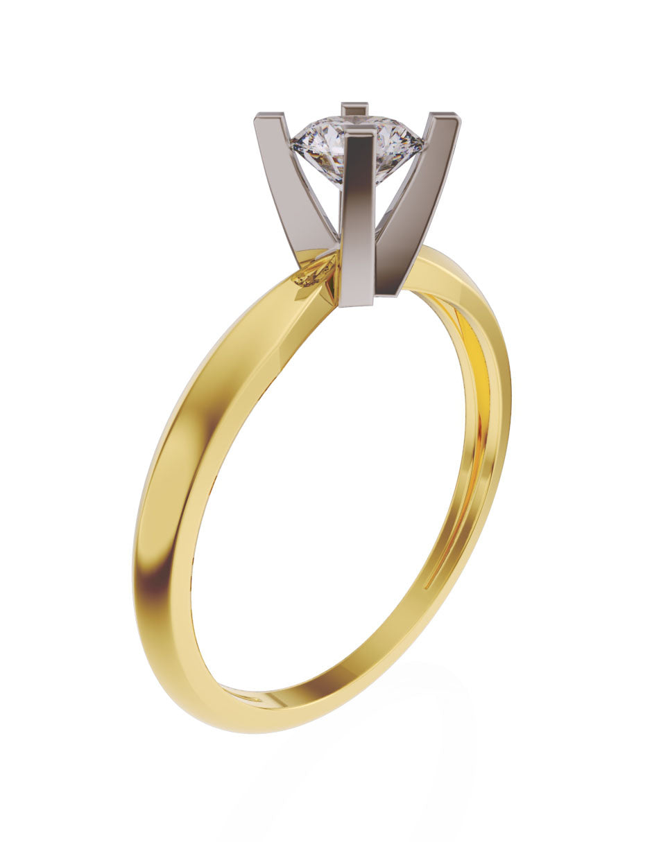 Anillo de compromiso de Oro de 14k con Diamante de 0.3 Ct