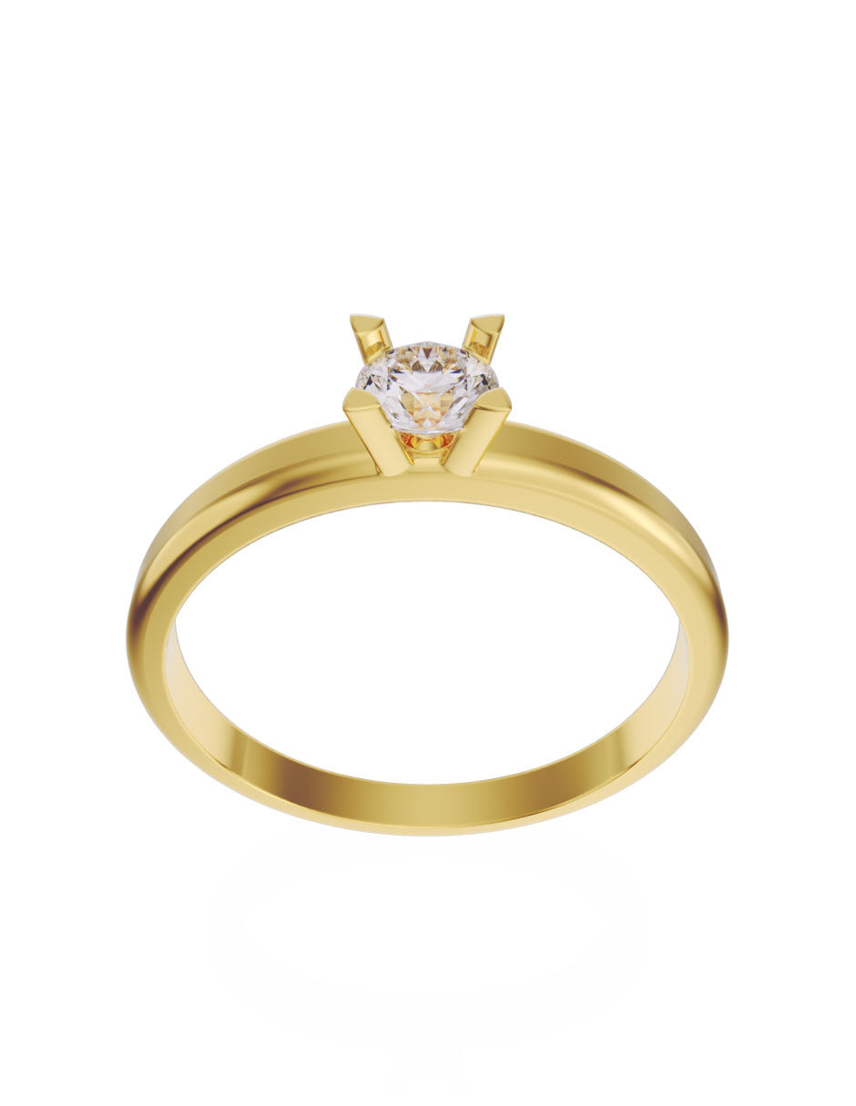 Anillo de compromiso de Oro de 14k con diamante de 0.25 Ct