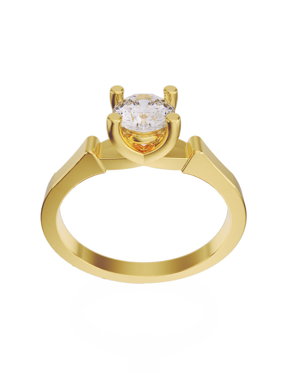 Anillo de compromiso de Oro de 14k con diamante de 0.5 Ct