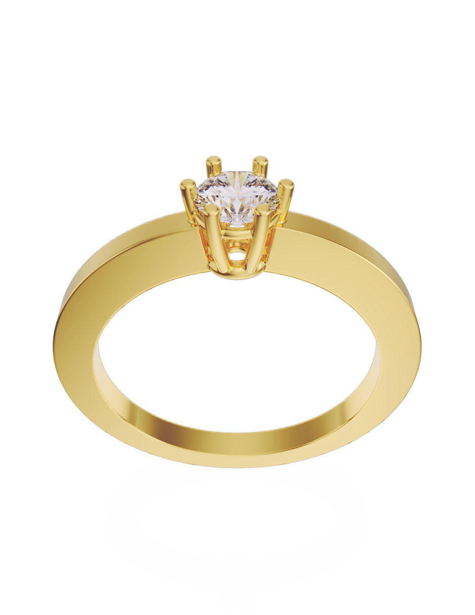 Anillo de compromiso de Oro de 14k con diamante de 0.25 Ct