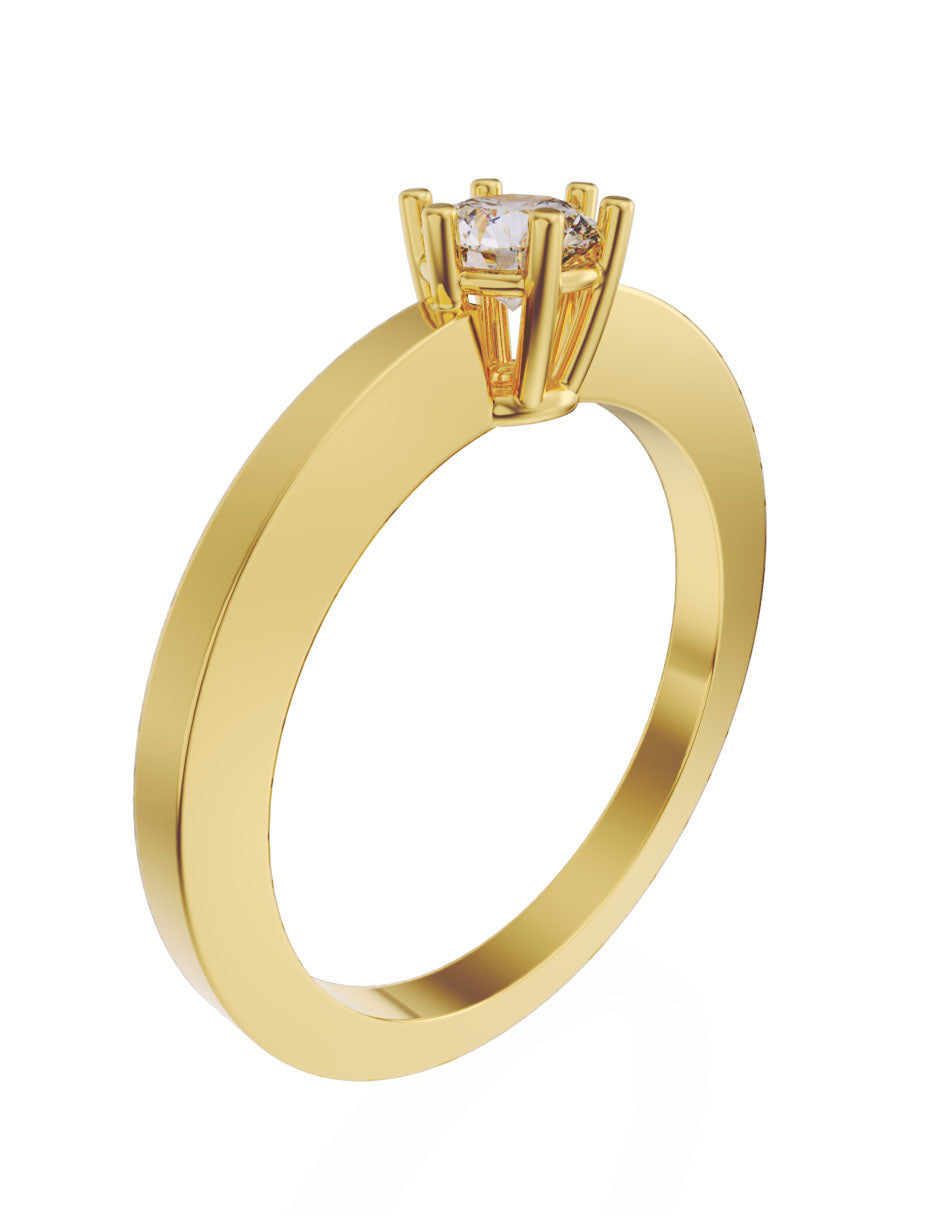 Anillo de compromiso de Oro de 14k con diamante de 0.25 Ct