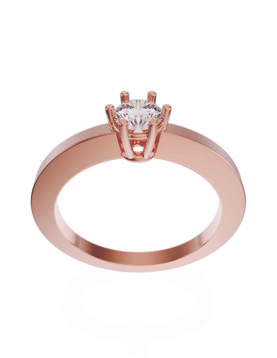 Anillo de compromiso de Oro de 14k con diamante de 0.25 Ct