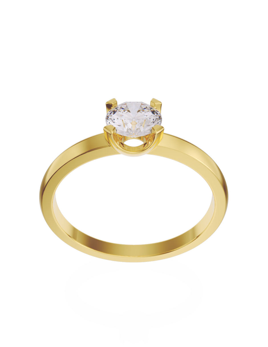 Anillo de compromiso de Oro de 14k con diamante de 0.5 Ct