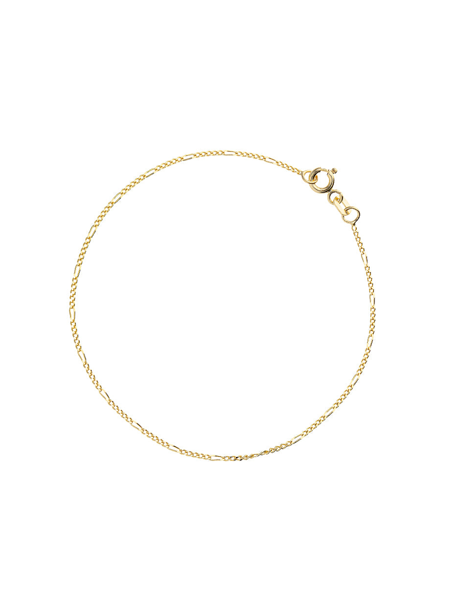 Pulsera de Oro Amarillo de 14k 1.4mm Troquelada