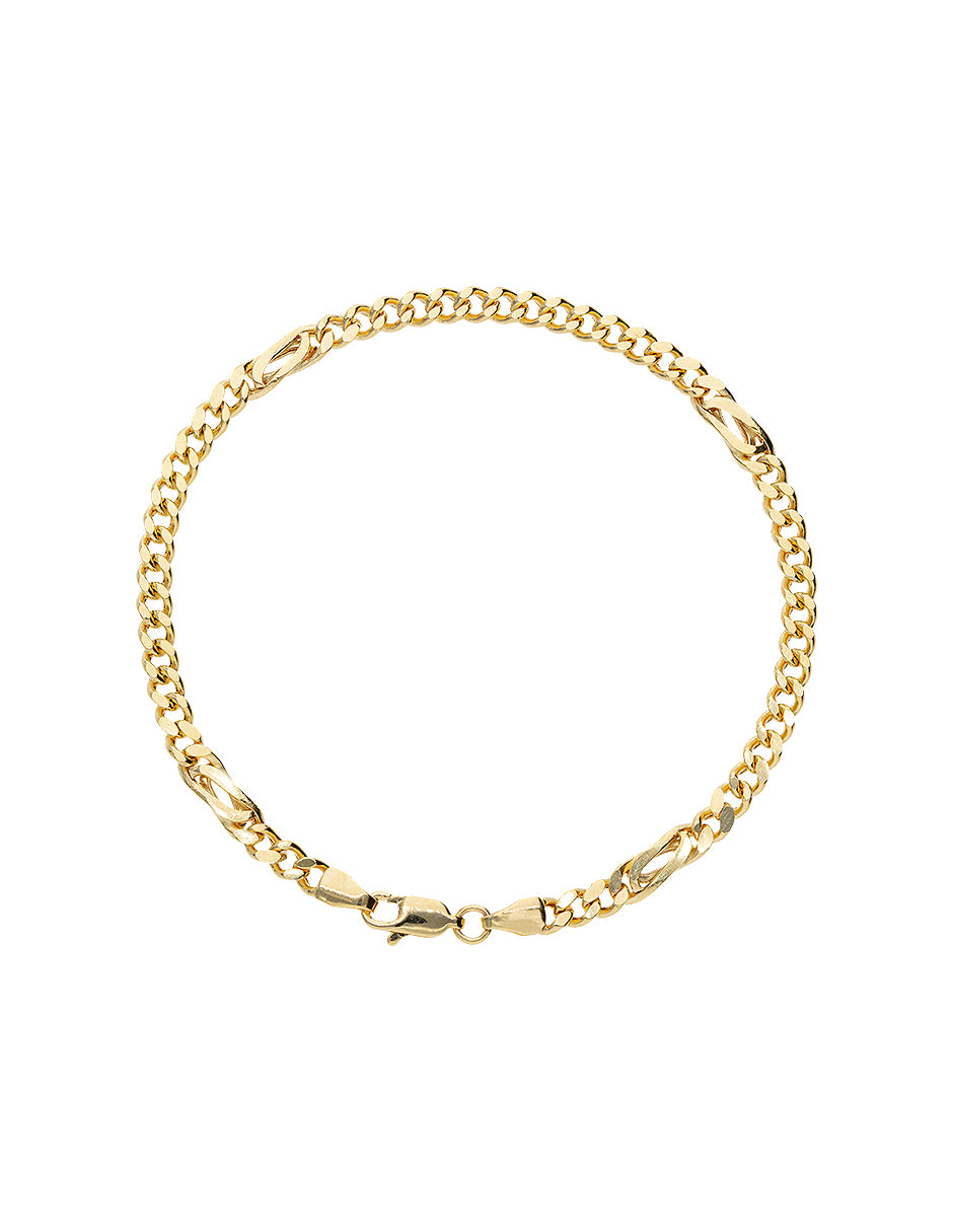 Pulsera de Oro Amarillo de 14k 4.45mm Troquelada