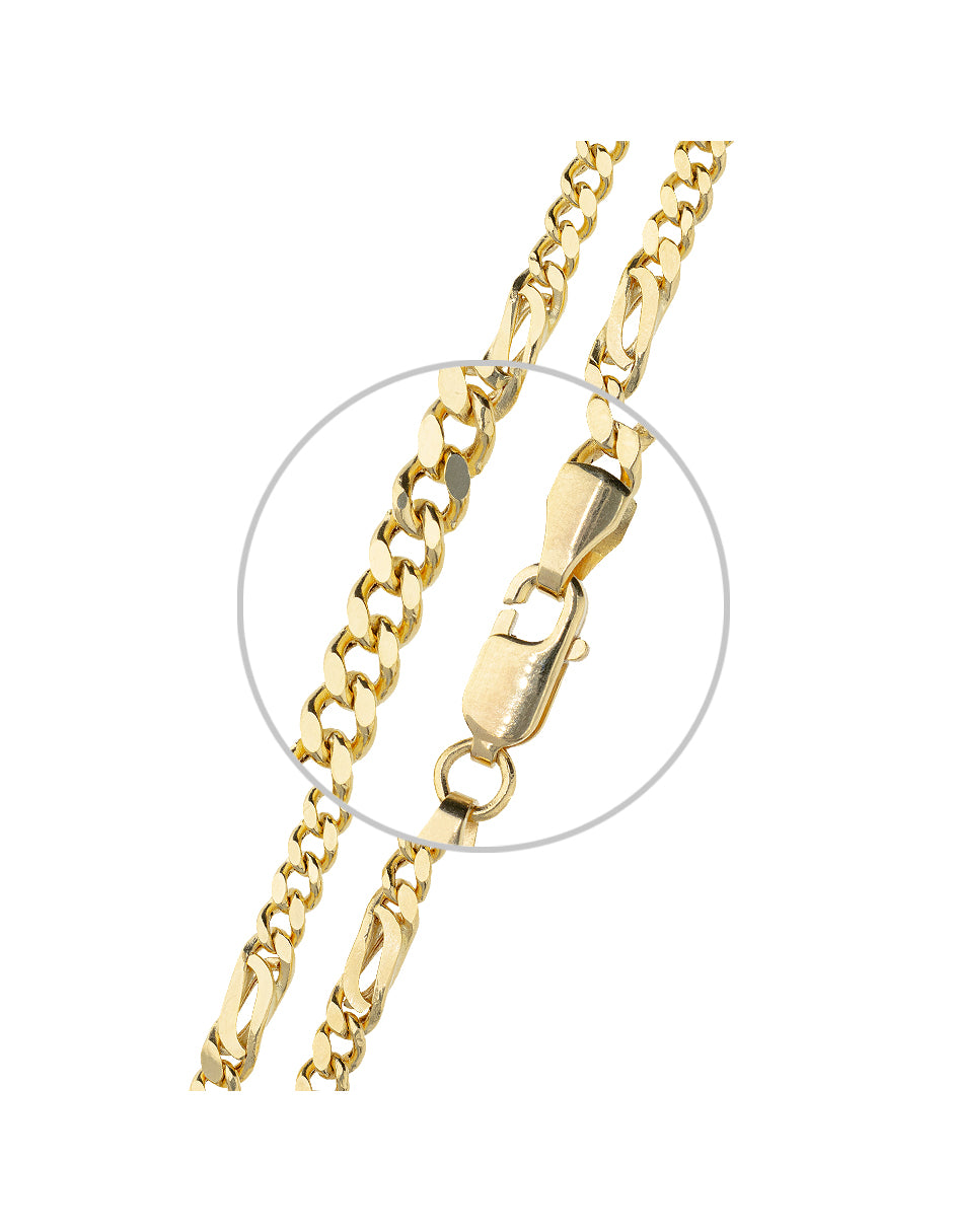 Pulsera de Oro Amarillo de 14k 4.45mm Troquelada