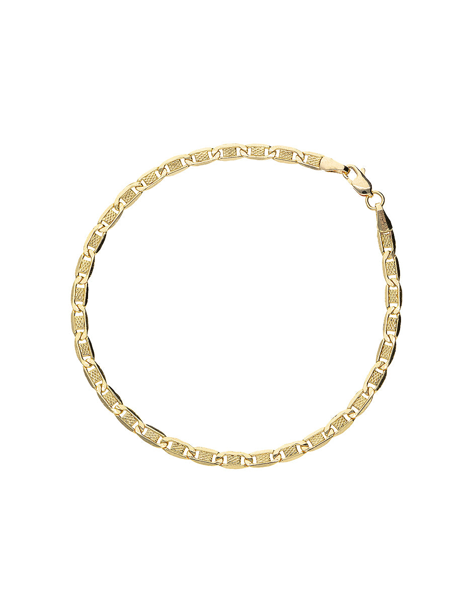 Pulsera de Oro Amarillo de 14k 3.4mm Troquelada