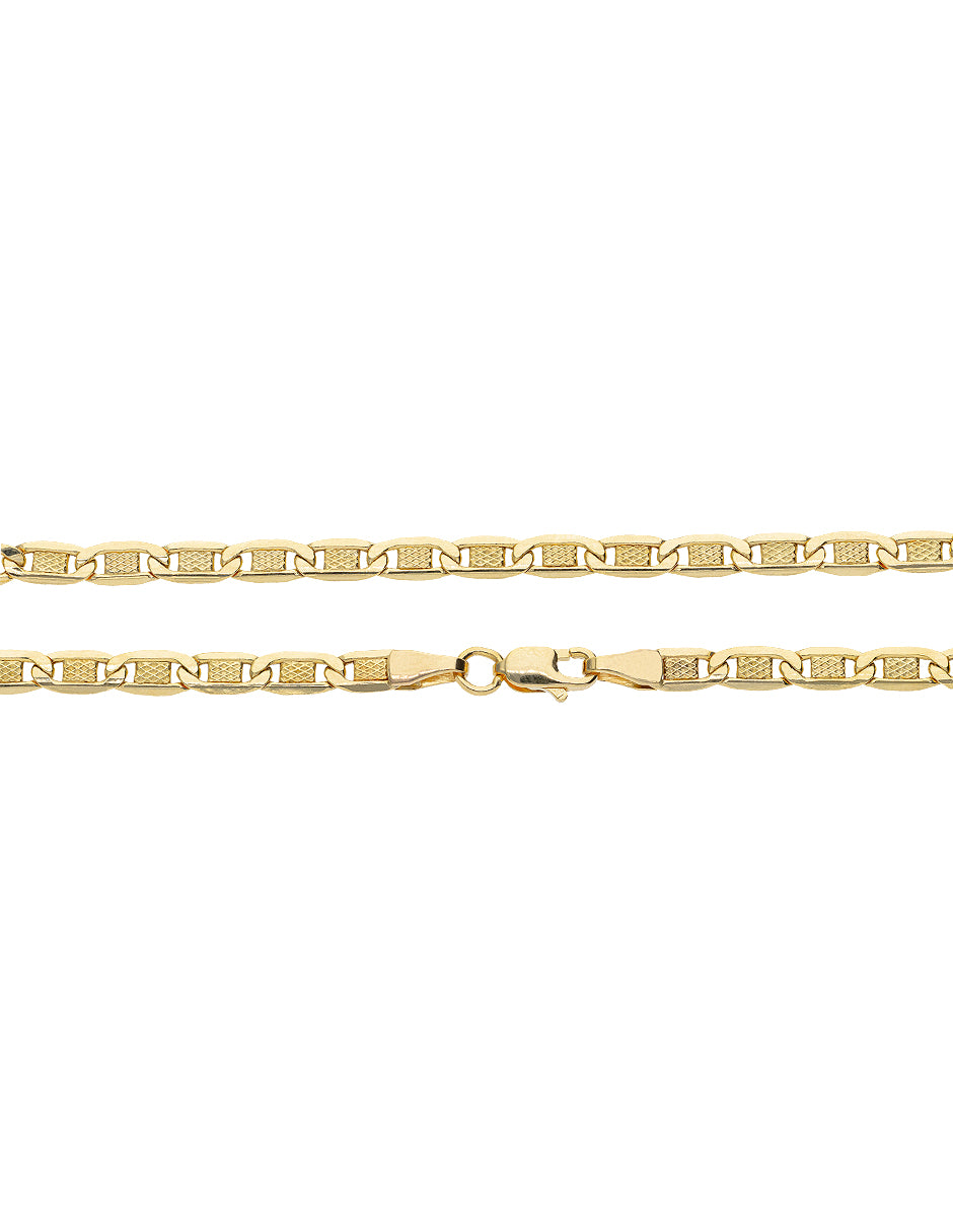 Pulsera de Oro Amarillo de 14k 3.4mm Troquelada