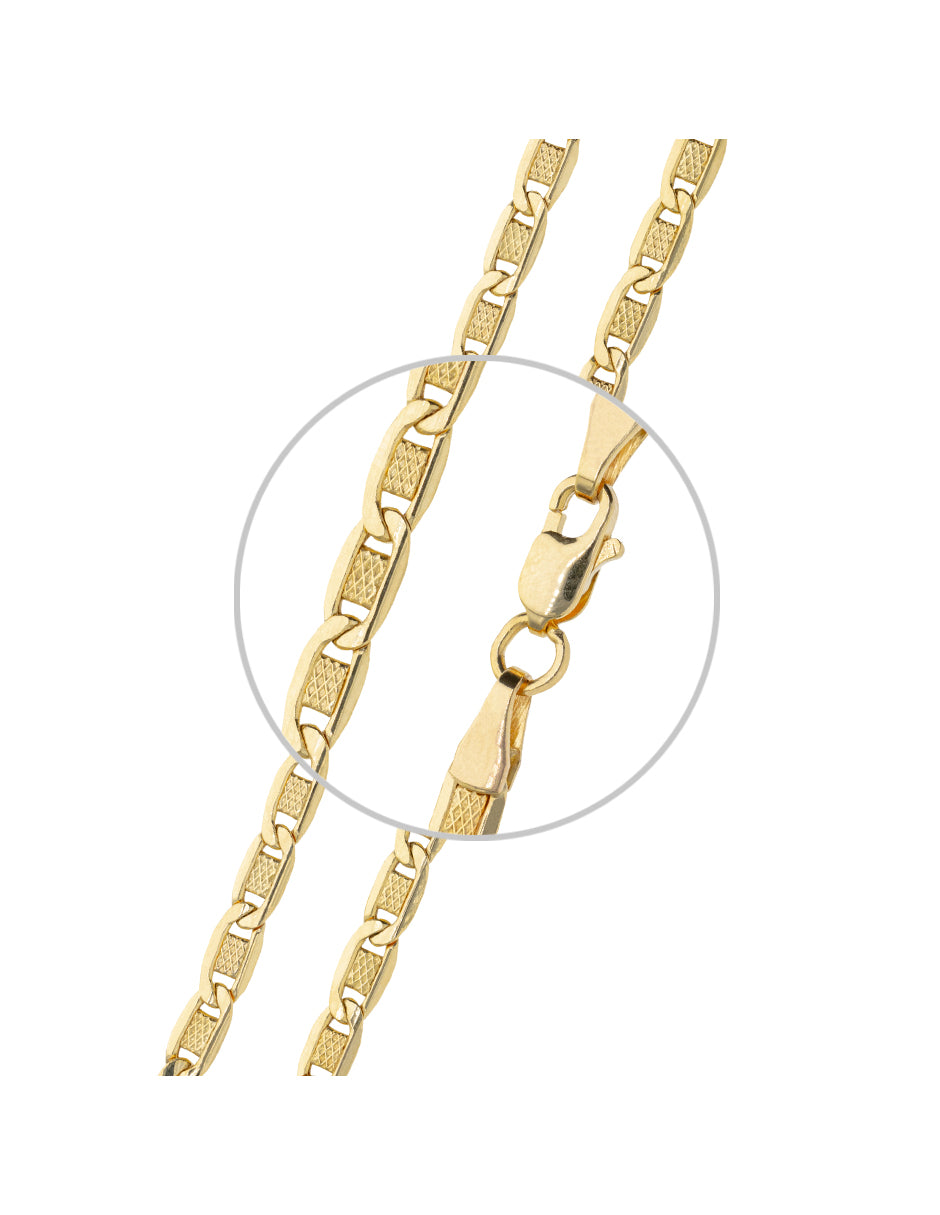 Pulsera de Oro Amarillo de 14k 3.4mm Troquelada