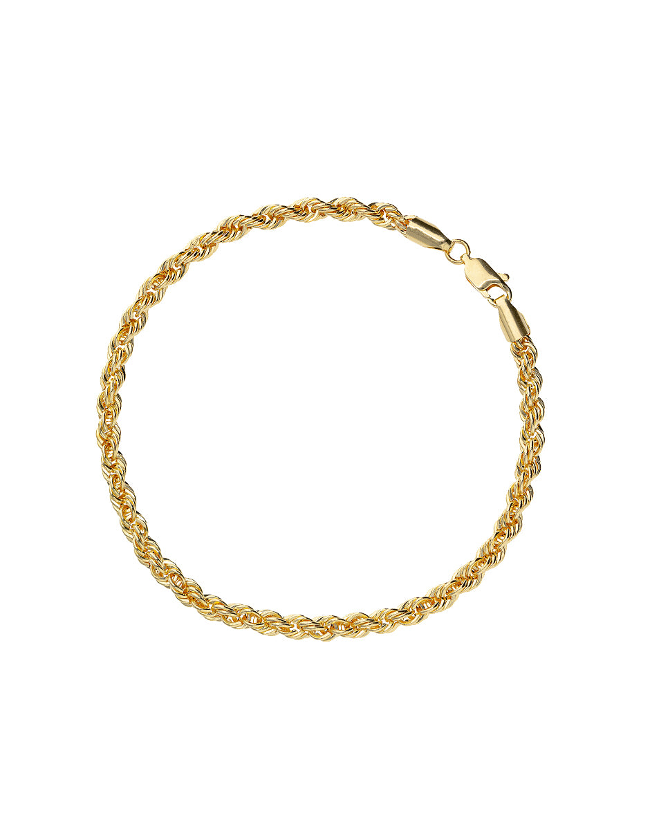 Pulsera de Oro Amarillo de 14k 3.9mm Troquelada