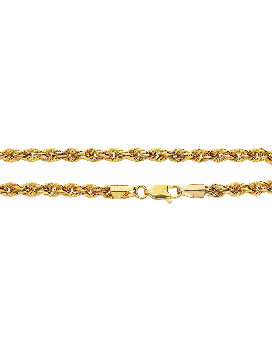 Pulsera de Oro Amarillo de 14k 3.9mm Troquelada