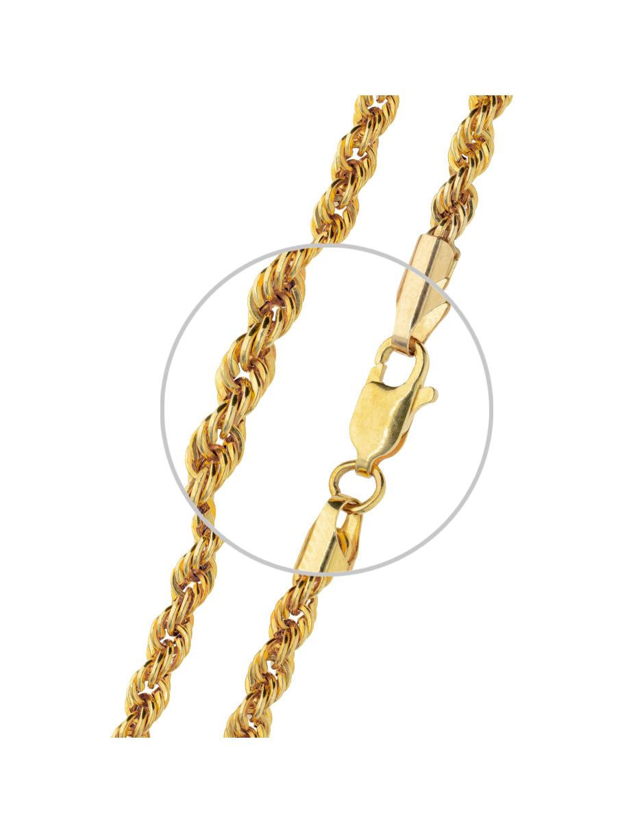 Pulsera de Oro Amarillo de 14k 3.9mm Troquelada