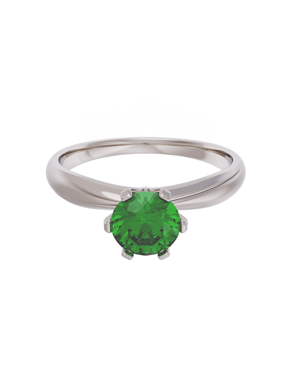 Anillo de Compromiso Eternidad de Oro 10k Zirconia Verde ZV8555