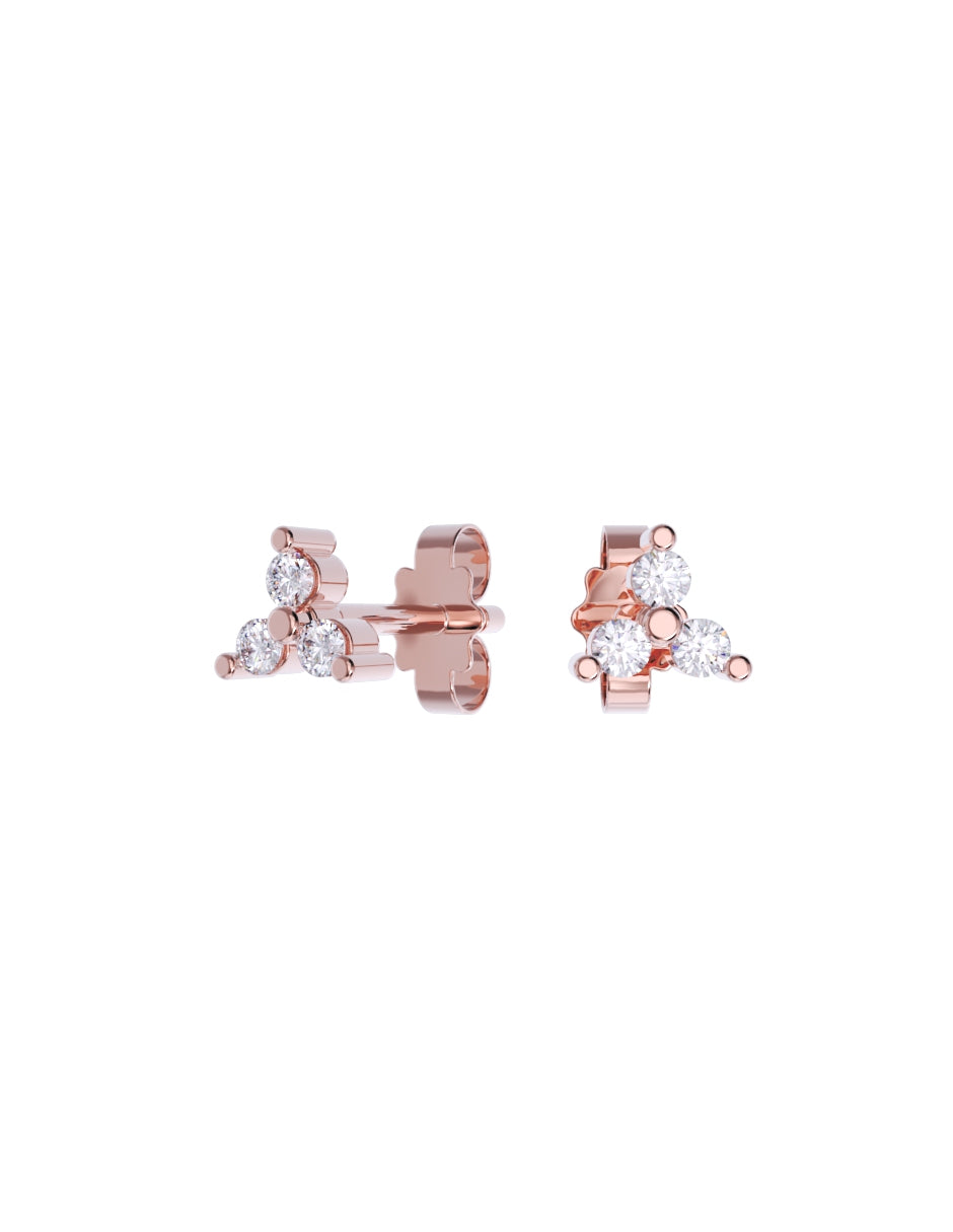 Arete de Oro 10k con acabado pulido con Zirconia Blanca (Z4929-E)