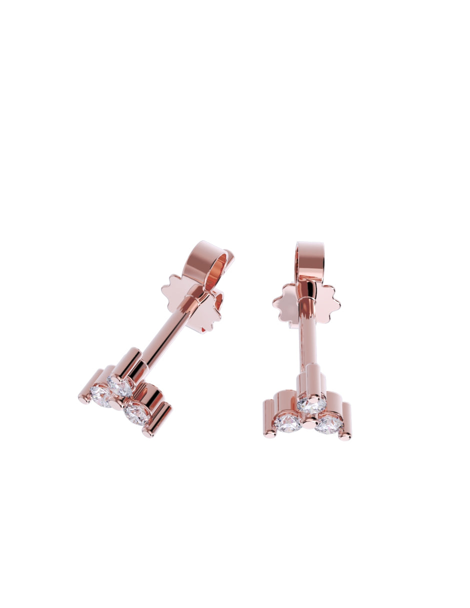 Arete de Oro 10k con acabado pulido con Zirconia Blanca (Z4929-E)