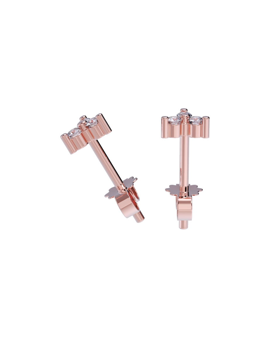Arete de Oro 10k con acabado pulido con Zirconia Blanca (Z4929-E)