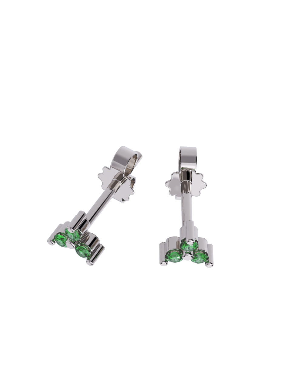 Aretes de Oro 14k con acabado pulido con Zirconia Verde (Z4926-E)