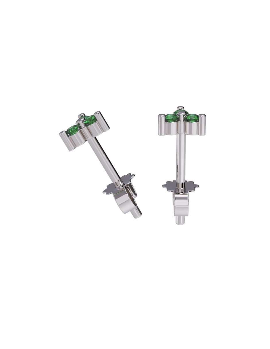 Aretes de Oro 14k con acabado pulido con Zirconia Verde (Z4926-E)