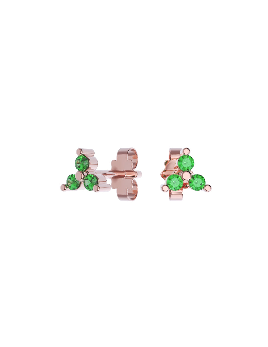 Aretes de Oro 14k con acabado pulido con Zirconia Verde (Z4926-E)