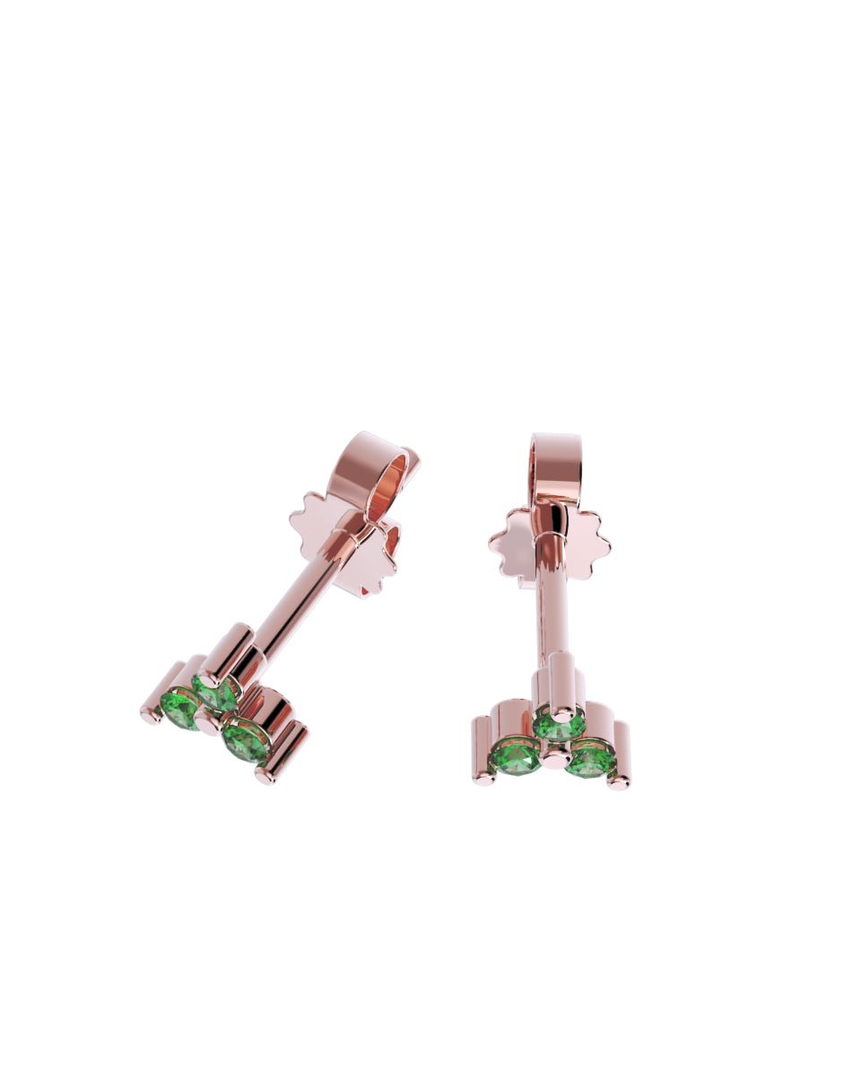 Aretes de Oro 14k con acabado pulido con Zirconia Verde (Z4926-E)