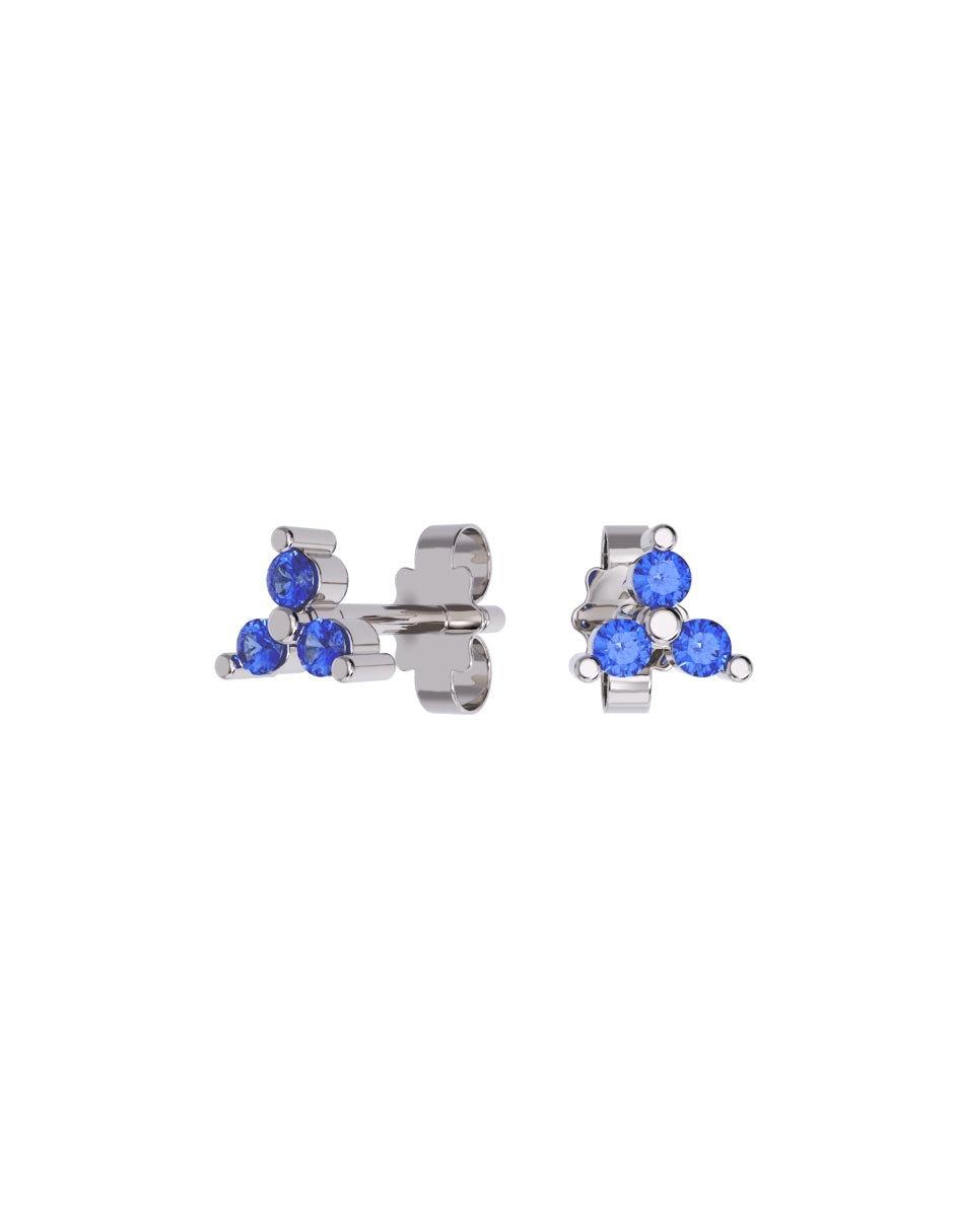 Aretes de Oro 10k con acabado pulido con Zirconia Azul (Z4927-E)