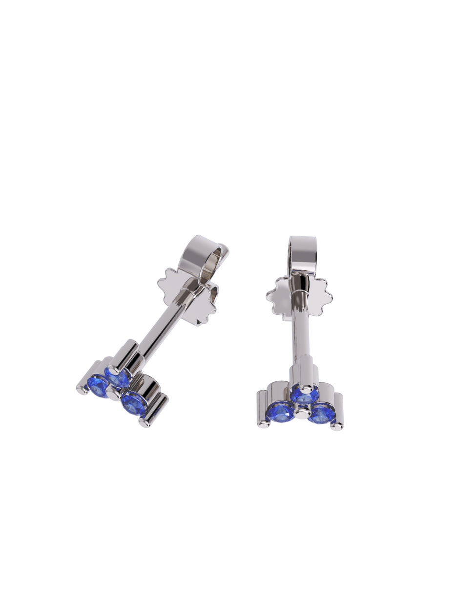 Aretes de Oro 10k con acabado pulido con Zirconia Azul (Z4927-E)